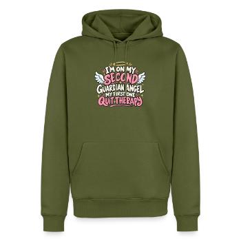 Zweiter Schutzengel hat die Therapie abgebrochen - Männer Premium Bio Hoodie - Khaki - Vorne - Nico (187cm)