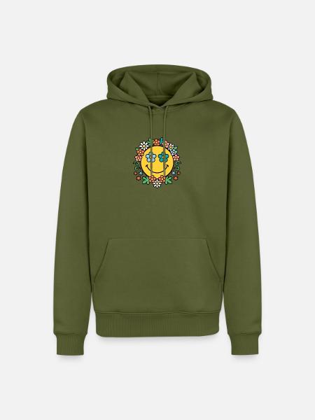 Blumenkranz Sonnenschein - Männer Premium Bio Hoodie - Khaki
