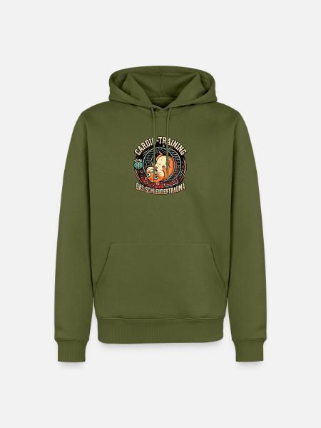 Lustiger Cardio Hamster - Männer Premium Bio Hoodie - Khaki