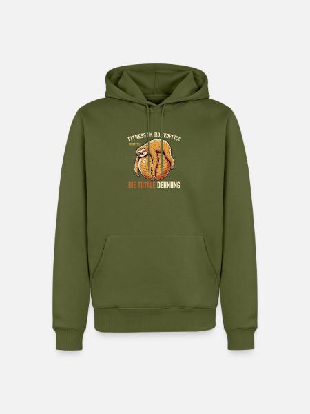 Faultier Homeoffice - Männer Premium Bio Hoodie - Khaki