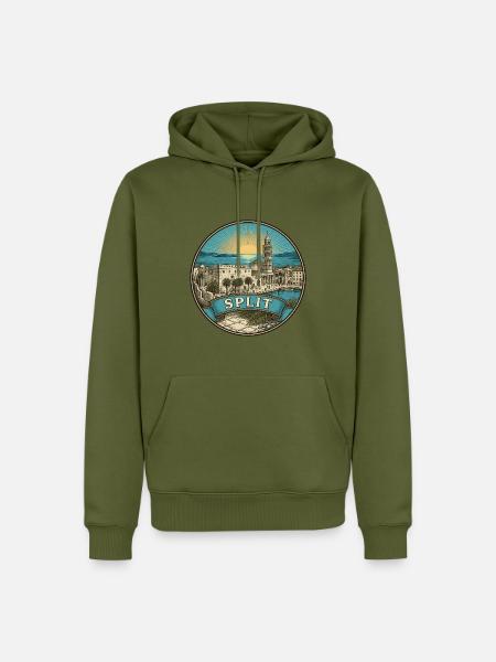 Split Kroatien Reiseabzeichen Diokletians Andenken - Männer Premium Bio Hoodie - Khaki