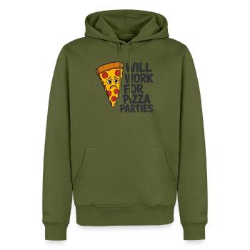 Pizza Party Typografie Nurse Pflege Sarkasmus RN - Männer Premium Bio Hoodie - Khaki - Vorne - Nico (187cm)