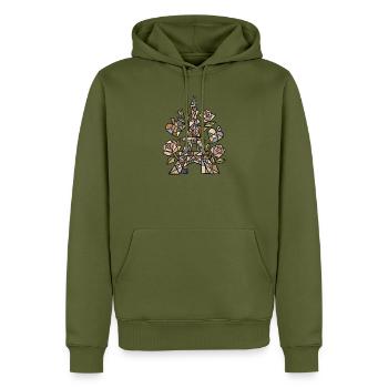 Eiffel im Mosaik mit Rosen - Männer Premium Bio Hoodie - Khaki - Vorne - Nico (187cm)