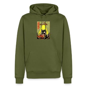 Leseabend unter UFO Lichtkatze - Männer Premium Bio Hoodie - Khaki - Vorne - Nico (187cm)