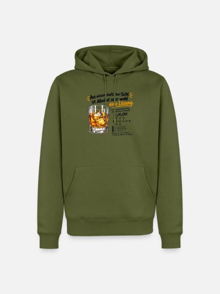 Wissenschaftliche Fakten: Alkohol - Männer Premium Bio Hoodie - Khaki