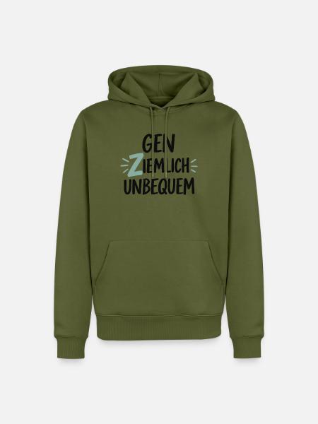 Gen Ziemlich Unbequem Spruch – Statement - Männer Premium Bio Hoodie - Khaki