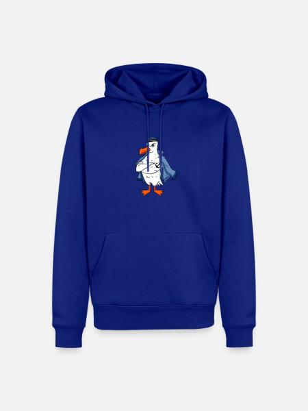Muscular seagull with anchor tattoo seagull gift - Men’s Premium Organic Hoodie - royal blue