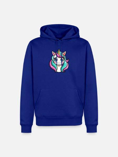 Einhorngesicht - Männer Premium Bio Hoodie - Royalblau