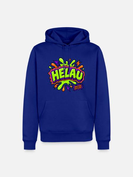 Helau 11:11 Karneval Retro T-Shirt - Männer Premium Bio Hoodie - Royalblau