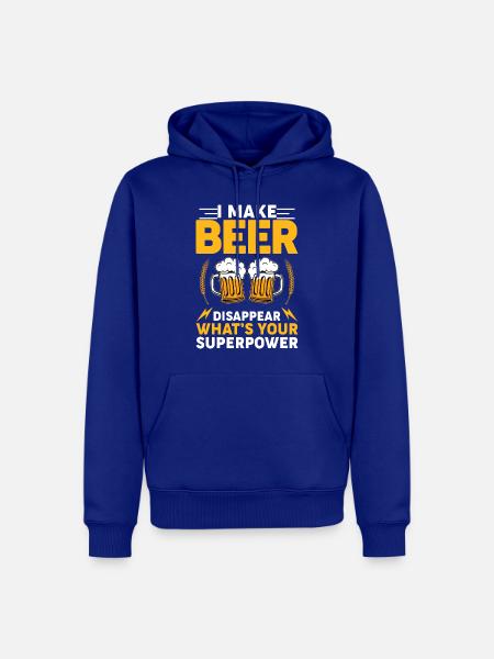 Bier verschwinden – Welche Superkraft? - Männer Premium Bio Hoodie - Royalblau