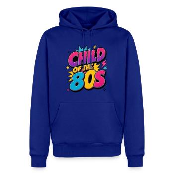 Kind der 80er – Child of the 80s Retro Neon - Männer Premium Bio Hoodie - Royalblau - Vorne - Nico (187cm)