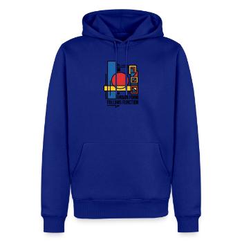 Stadtform folgt Funktion - Männer Premium Bio Hoodie - Royalblau - Vorne - Nico (187cm)