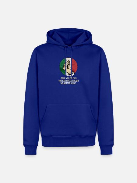 Italienisches Gebets-Meme-Tee - Männer Premium Bio Hoodie - Royalblau
