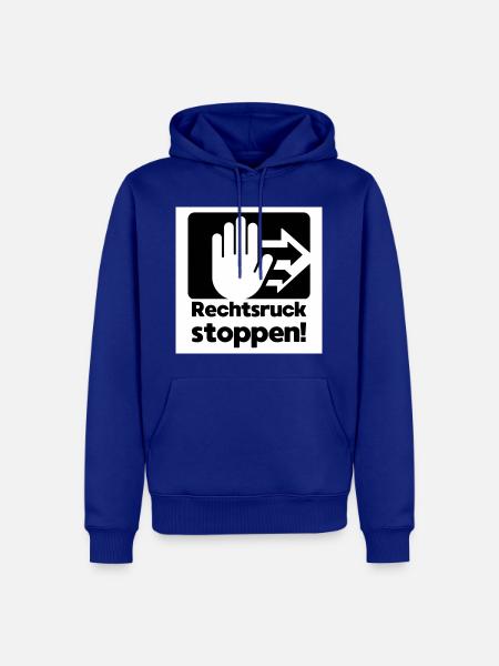 Rechtsruck stoppen Handzeichen - Männer Premium Bio Hoodie - Royalblau