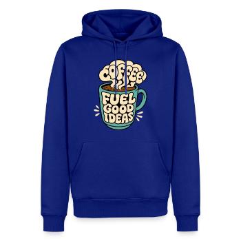 Kaffeetasse – Coffee Fuel Good Ideas - Männer Premium Bio Hoodie - Royalblau - Vorne - Nico (187cm)