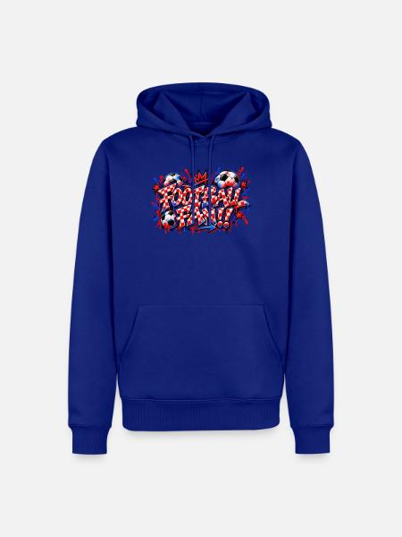 FUSSBALLFAN – Rotes Schachbrett-Graffiti, das zuschlägt - Männer Premium Bio Hoodie - Royalblau