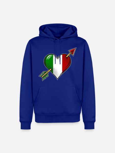 Italien Flagge Herz mit Pfeil - Männer Premium Bio Hoodie - Royalblau