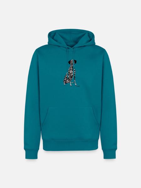 Schöner dalmatinischer Hund - Männer Premium Bio Hoodie - Petrol