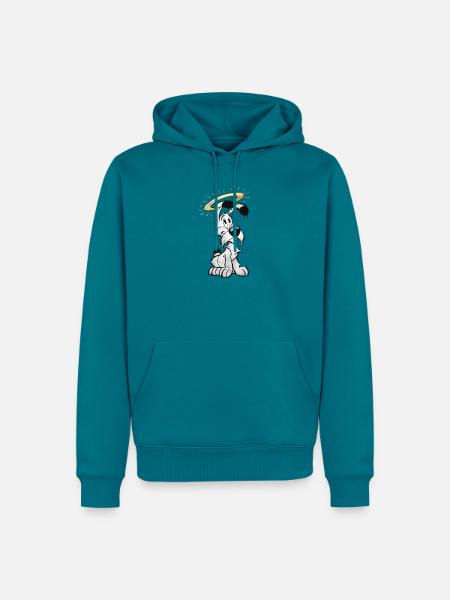 Asterix & Obelix Idefix Mit Heiligenschein - Männer Premium Bio Hoodie - Petrol