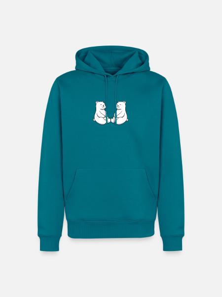 Polarbär Eisbär Freunde - Männer Premium Bio Hoodie - Petrol