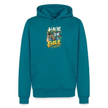Habe Die Ehre Bavarian Charme - Männer Premium Bio Hoodie - Petrol - Vorne