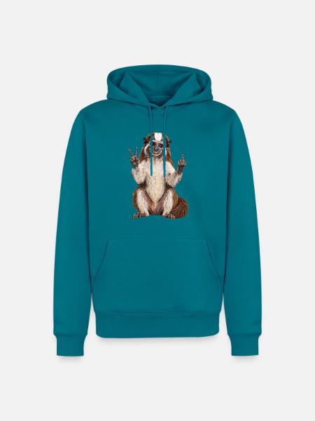 Geoffroy-Perueckenaffe - Männer Premium Bio Hoodie - Petrol