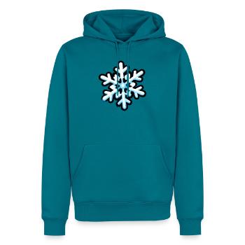 Klarblaue Schneeflocke Farbexplosion - Männer Premium Bio Hoodie - Petrol - Vorne