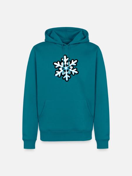 Klarblaue Schneeflocke Farbexplosion - Männer Premium Bio Hoodie - Petrol