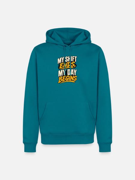 Shift Ends, Day Begins - Männer Premium Bio Hoodie - Petrol