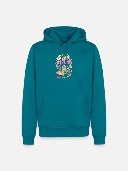 Slow Motion Sneaker Psychedelia - Männer Premium Bio Hoodie - Petrol