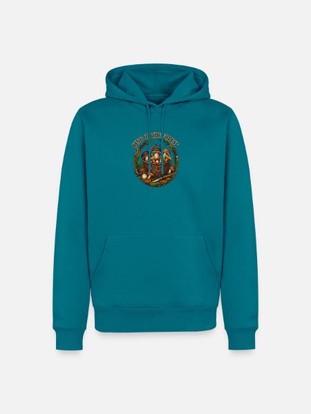 König des Waldes: Pilzkorb - Männer Premium Bio Hoodie - Petrol