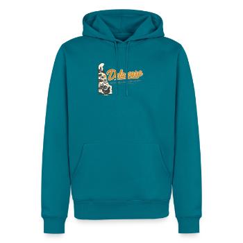 Delaware Retro Vintage First State Blue Hen Design - Männer Premium Bio Hoodie - Petrol - Vorne