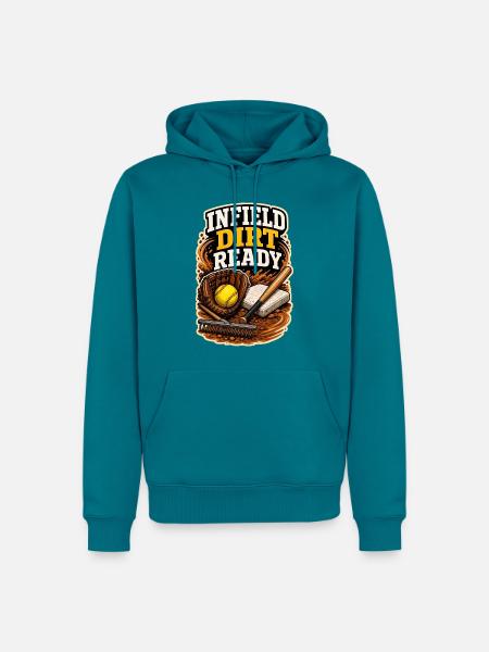 INFIELD DIRT READY - Männer Premium Bio Hoodie - Petrol