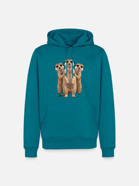 Erdmaennchen - Männer Premium Bio Hoodie - Petrol