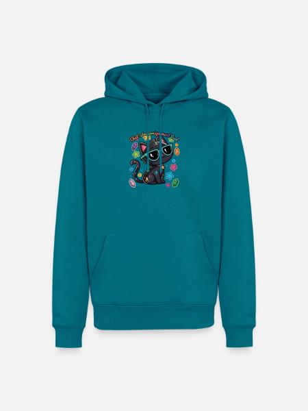 Regenbogen-Astronomen-Katzen-Humor - Männer Premium Bio Hoodie - Petrol