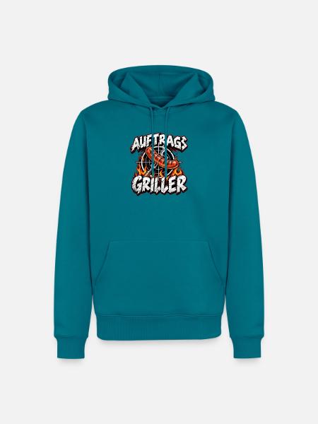 Auftrags Griller: Feuer & Wurst - Männer Premium Bio Hoodie - Petrol