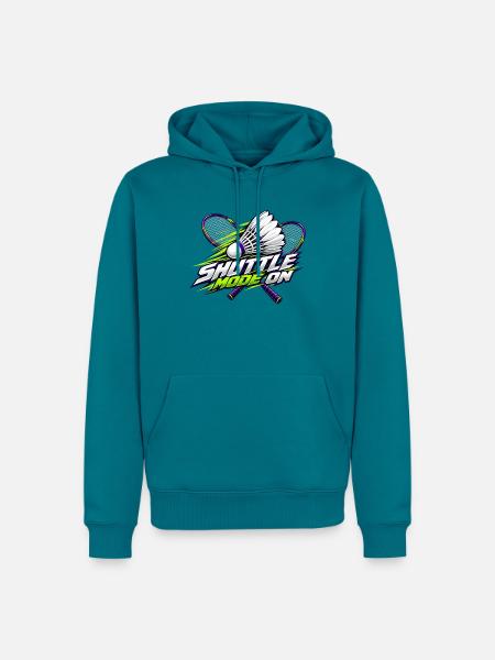 Shuttle-Modus an: Badminton - Männer Premium Bio Hoodie - Petrol