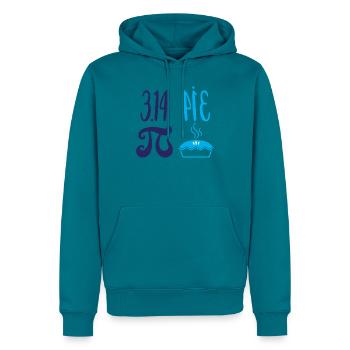 Pi und Kuchen: Mathematik-Witz - Männer Premium Bio Hoodie - Petrol - Vorne