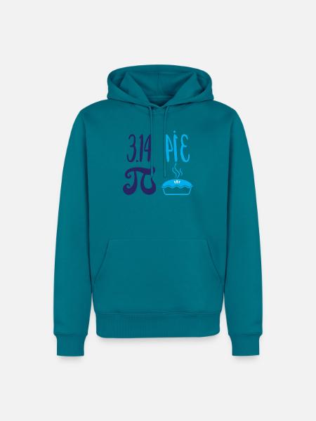 Pi und Kuchen: Mathematik-Witz - Männer Premium Bio Hoodie - Petrol