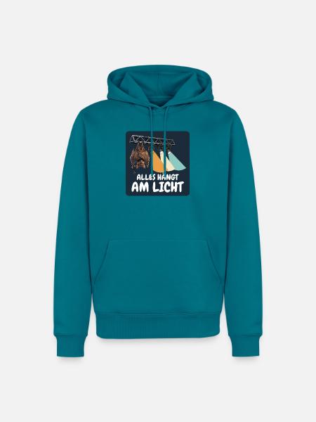 Alles hängt am Licht – Lichttechniker - Männer Premium Bio Hoodie - Petrol