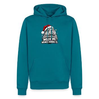 Grantige Weihnacht - Männer Premium Bio Hoodie - Petrol - Vorne