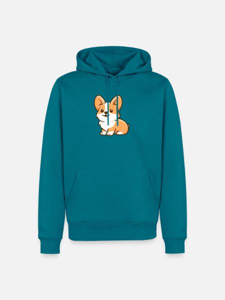 Corgi - Männer Premium Bio Hoodie - Petrol