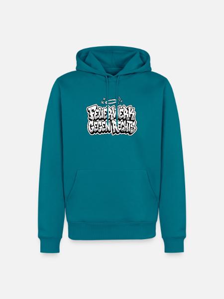 Feuerwerk Gegen Rechts - Männer Premium Bio Hoodie - Petrol
