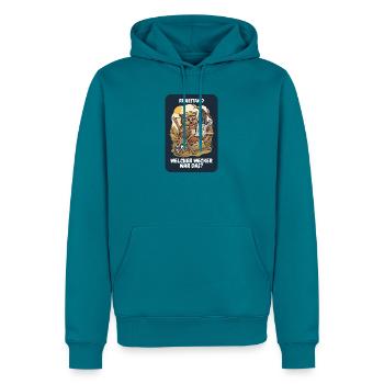 Rente Schichtdienst – Welcher Wecker? - Männer Premium Bio Hoodie - Petrol - Vorne