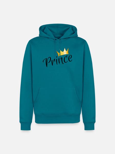 Prince - Prinz mit goldener Krone - Männer Premium Bio Hoodie - Petrol