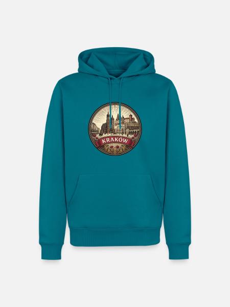 Krakauer Polen Reiseabzeichen St. Marien-Souvenir - Männer Premium Bio Hoodie - Petrol
