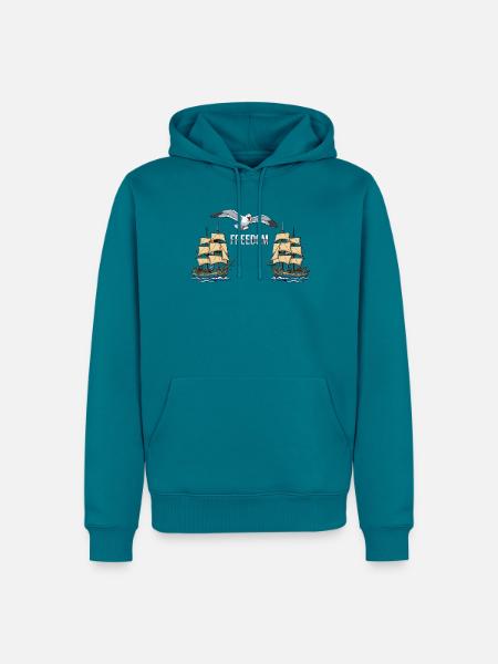 Freiheit - Männer Premium Bio Hoodie - Petrol