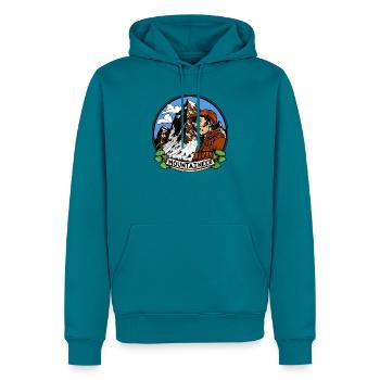 Bergsteiger Alpinisten - Männer Premium Bio Hoodie - Petrol - Vorne