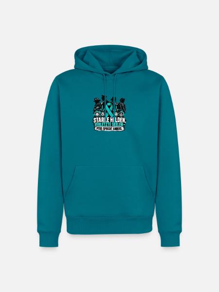 STARKE HELDEN VERLETZTE SEELEN PTBS - Männer Premium Bio Hoodie - Petrol