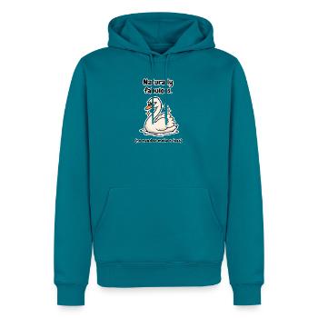 Natürlich fabelhafter finnischer Schwan - Männer Premium Bio Hoodie - Petrol - Vorne